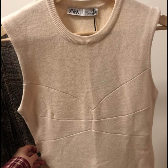 Zara Light Beige Midi Dress - Picture 2 of 2